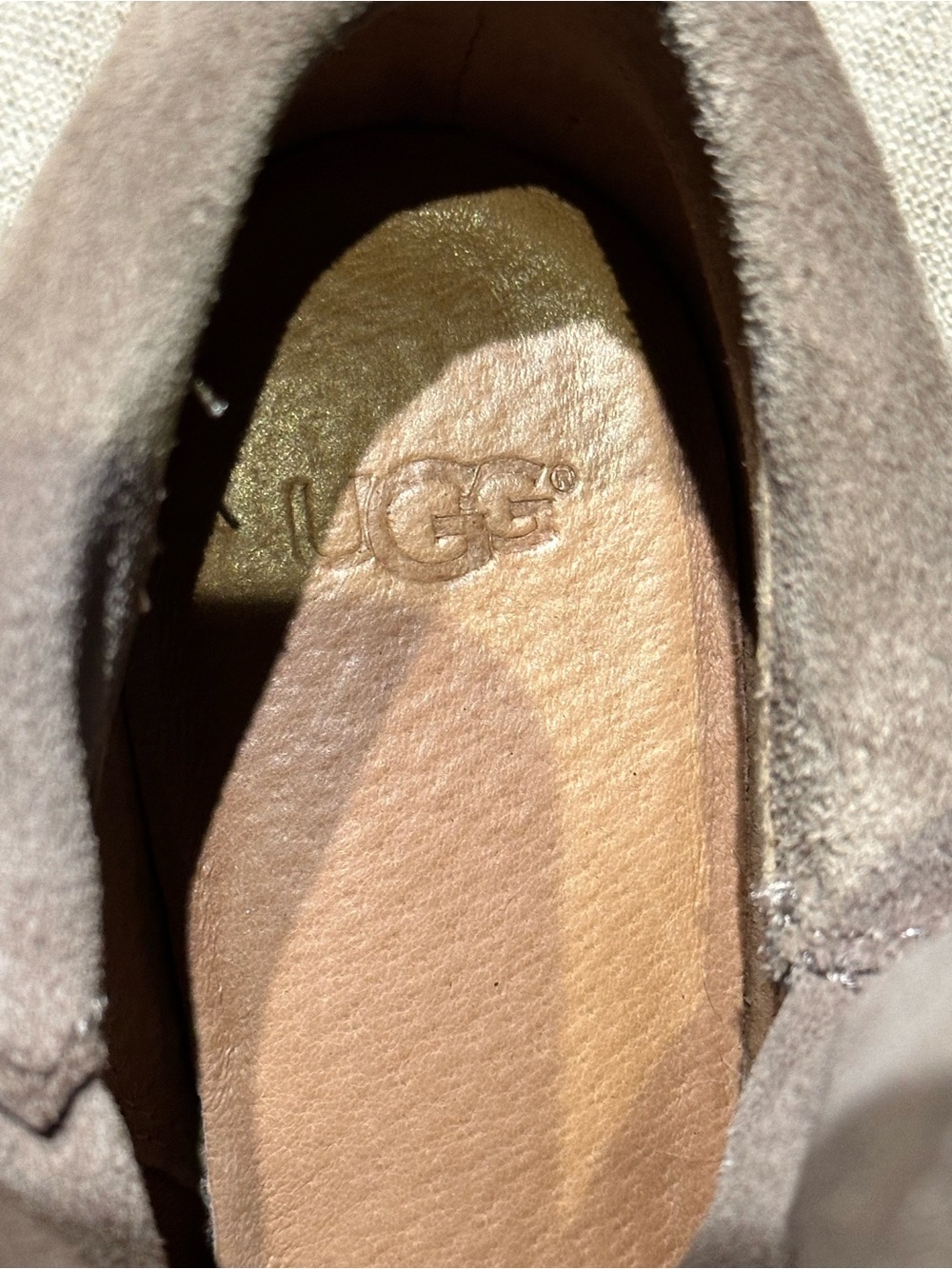 UGG Elora Ankle Boots Womens 8.5 Taupe Suede Wrap Strap Block Heel Boho - Picture 6 of 9